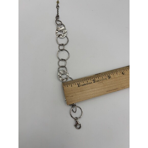 Silpada Sterling Silver 925 Hammered PAPER CHAIN Circle Links Bracelet B1217 8” - Picture 3 of 7